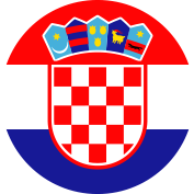 Circle emblem featuring the Croatian coat of arms with a red and white checkerboard pattern, representing Croatia, relevant to the context of roofing services and blogging tips.