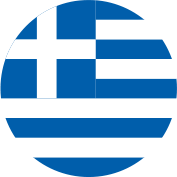 Circular emblem featuring the Greek flag, symbolizing Greece, relevant to the context of roofing services and blogging tips provided by THP Roofing of Knoxville.
