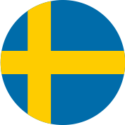 Swedish flag emblem in circular design, representing roofing services and international connections in Knoxville.