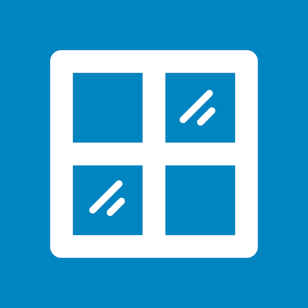Window icon representing professional window installation services for improved efficiency and aesthetics.