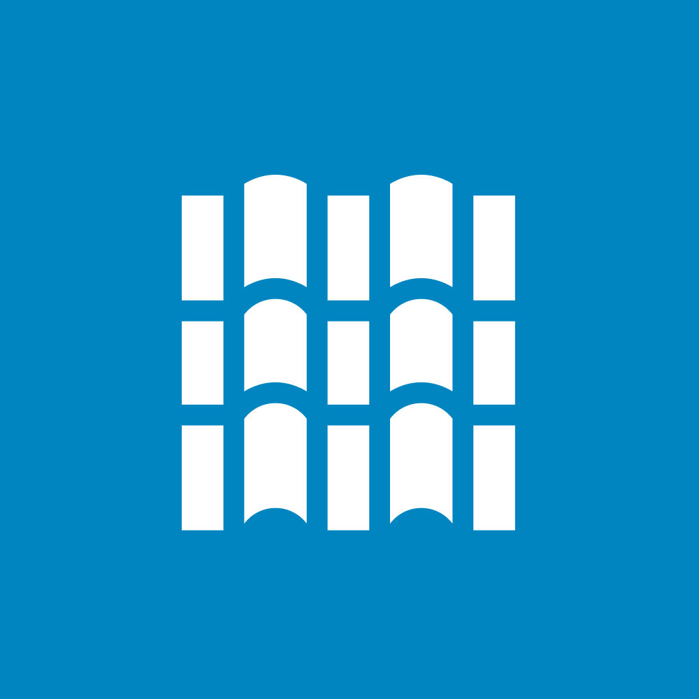 Roofing icon on blue background representing THP Roofing of Knoxville's commitment to quality roofing solutions for residential and commercial properties.